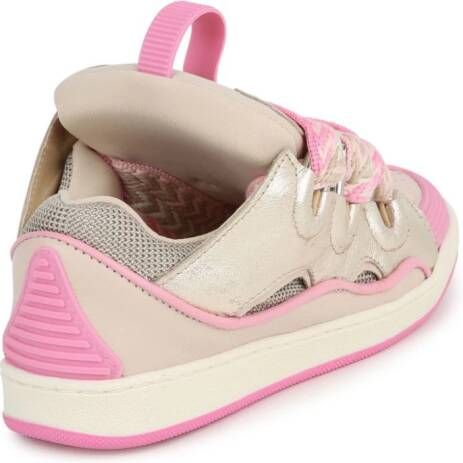 Lanvin Enfant Curb leather sneakers Pink