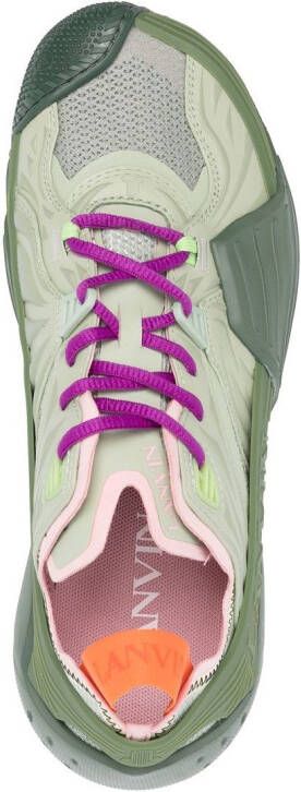 Lanvin multi-panel lace-up sneakers Green