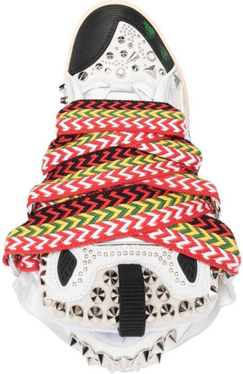 Lanvin graffiti-print lace-up sneakers Grey