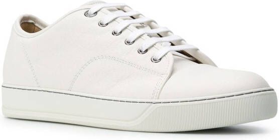 Lanvin lace-up leather sneakers White