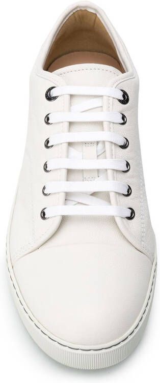 Lanvin lace-up leather sneakers White