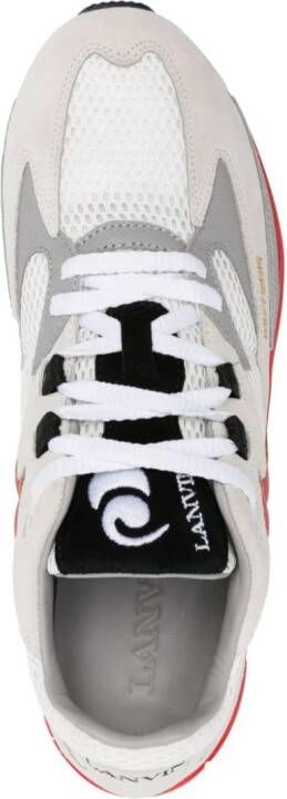 Lanvin lace-up suede sneakers White
