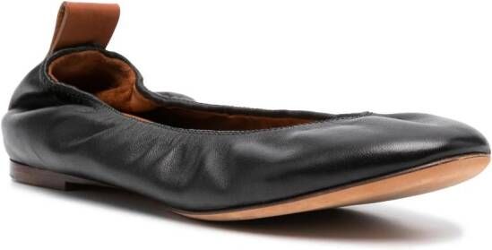 Lanvin leather ballerina shoes Black