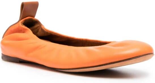 Lanvin leather ballerina shoes Orange