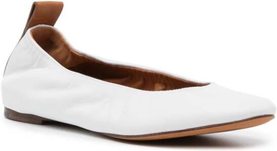 Lanvin leather ballerina shoes White