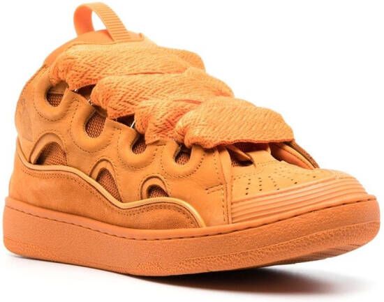 Lanvin leather curb sneakers Orange
