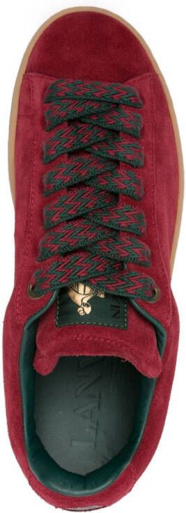 Lanvin Lite Curb suede sneakers Red