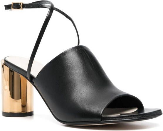 Lanvin metallic-heel 75mm leather sandals Black