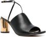 Lanvin metallic-heel 75mm leather sandals Black - Thumbnail 2