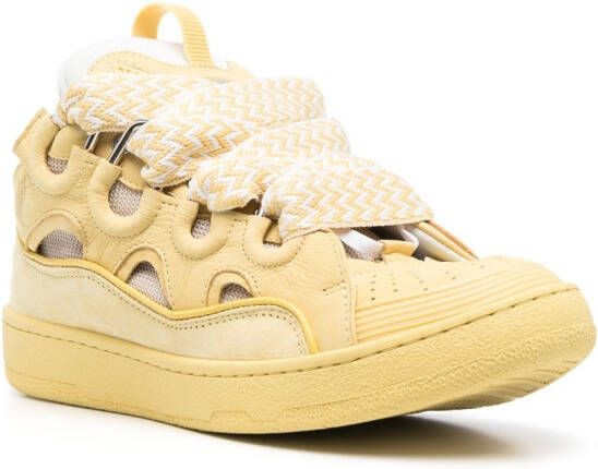 Lanvin multi-panel lace-up sneakers Yellow