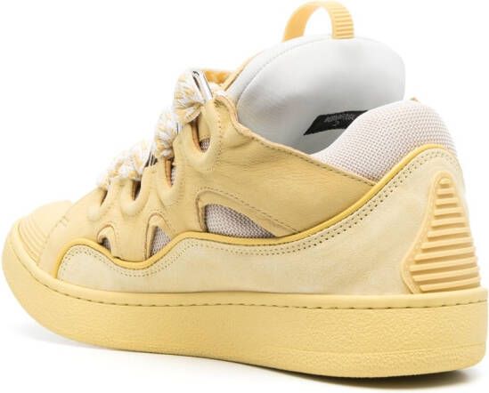 Lanvin multi-panel lace-up sneakers Yellow