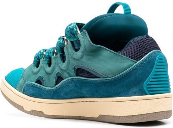 Lanvin panelled-detail lace-up sneakers Blue