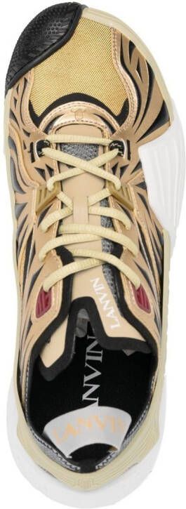 Lanvin panelled low-top sneakers Gold