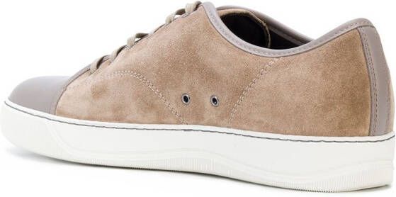 Lanvin panelled suede low-top sneakers Neutrals