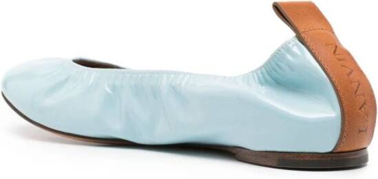 Lanvin patent leather ballerina shoes Blue