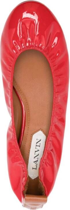 Lanvin patent leather ballerina shoes Red