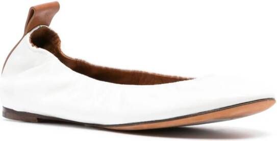Lanvin patent leather ballerina shoes White