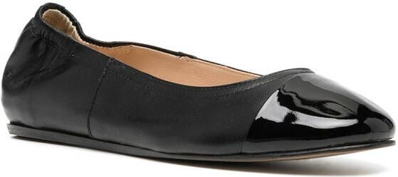 Lanvin patent-toecap ballerina shoes Black