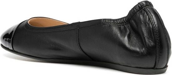 Lanvin patent-toecap ballerina shoes Black