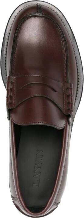 Lanvin penny-slot leather loafers Brown