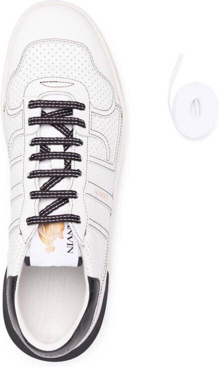 Lanvin perforated-panel leather sneakers White
