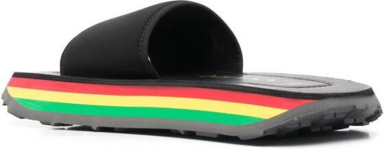 Lanvin rainbow-print sole slides Black