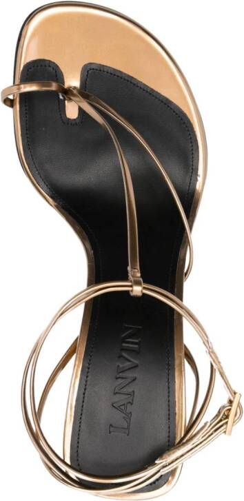 Lanvin Sequence 110mm leather sandals Gold