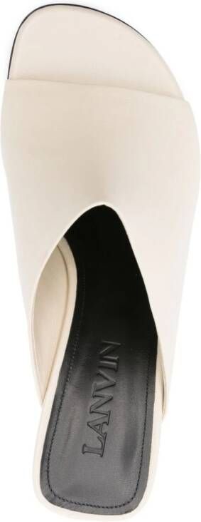 Lanvin Sequence 75mm leather mules Neutrals