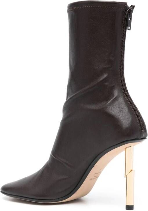 Lanvin Sequence 95mm leather ankle boots Brown