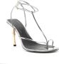 Lanvin Sequence 95mm metallic leather sandals Silver - Thumbnail 2