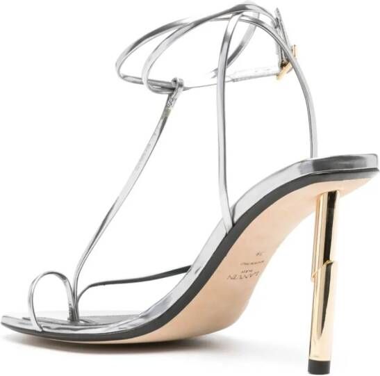 Lanvin Sequence 95mm metallic leather sandals Silver
