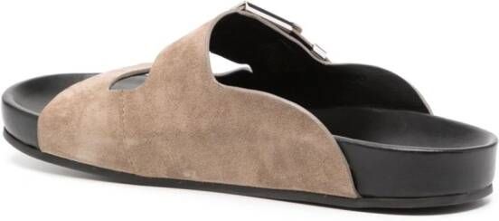 Lanvin side-buckle leather sandals Neutrals