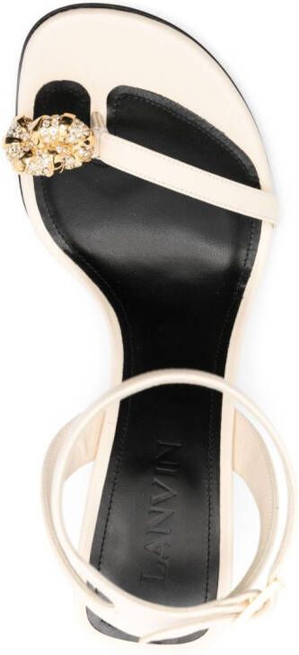 Lanvin Swing 105mm embellished leather sandals Neutrals