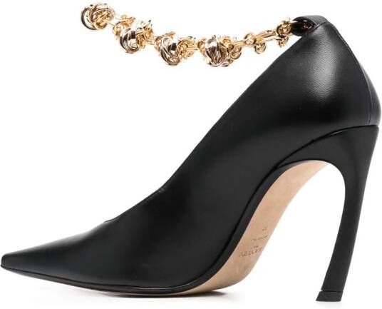 Lanvin Swing 95mm knotted-chain pumps Black