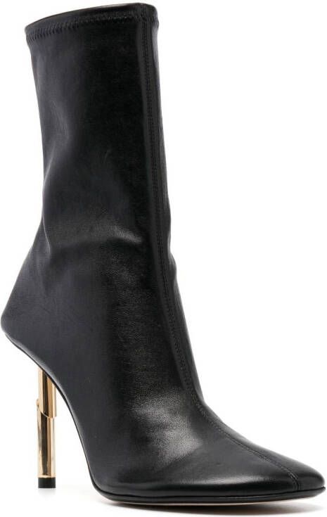 Lanvin Sequence 95mm leather ankle boots Black