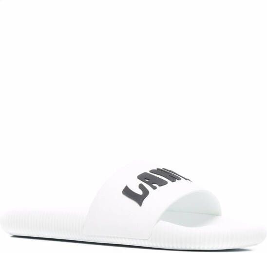 Lanvin wavy-logo scallop-edge slides White