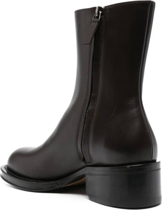 Lanvin zip-fastening leather ankle boots Brown