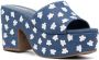 Larroude 90mm floral-embroidered mules Blue - Thumbnail 2