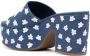 Larroude 90mm floral-embroidered mules Blue - Thumbnail 3