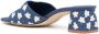 Larroude floral-embroidered 50mm leather mules Blue - Thumbnail 3