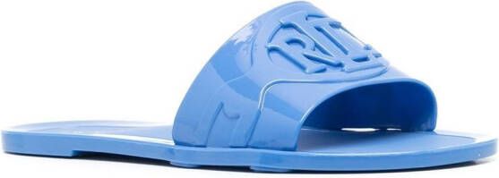 Lauren Ralph Lauren Alegra debossed-logo open-toe slides Blue