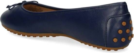Lauren Ralph Lauren bow-detail leather ballerina shoes Blue
