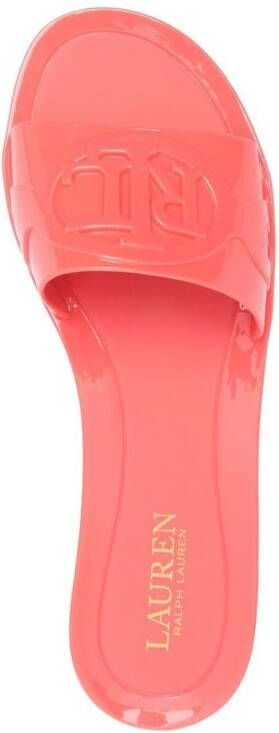 Lauren Ralph Lauren debossed-logo open-toe slides Pink