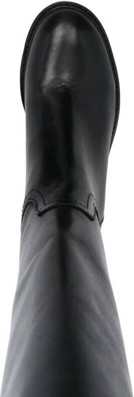 Lauren Ralph Lauren Elden logo-plaque tall boots Black