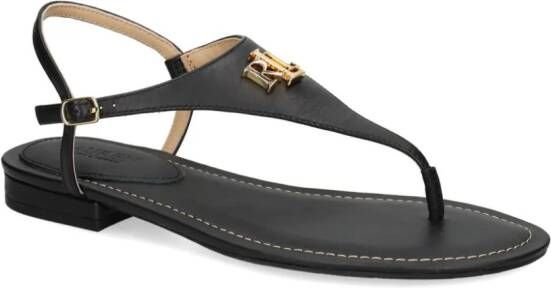 Lauren Ralph Lauren Ellington leather thong sandals Black