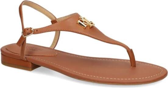 Lauren Ralph Lauren Ellington leather thong sandals Brown