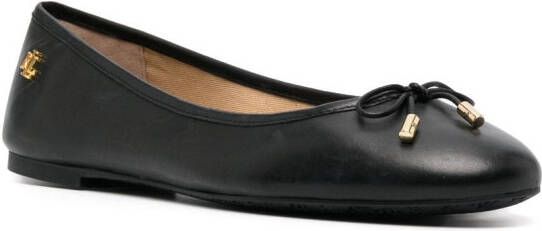 Lauren Ralph Lauren Jayna leather ballerina shoes Black