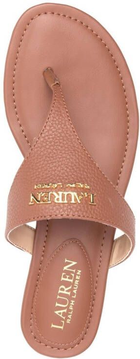 Lauren Ralph Lauren logo-print leather sandals Brown