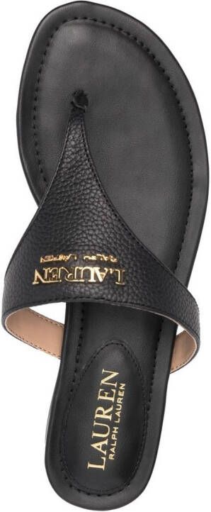 Lauren Ralph Lauren logo-stamp leather sandals Black