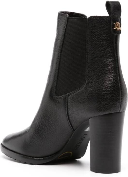 Lauren Ralph Lauren Mylah 85mm leather ankle boots Black